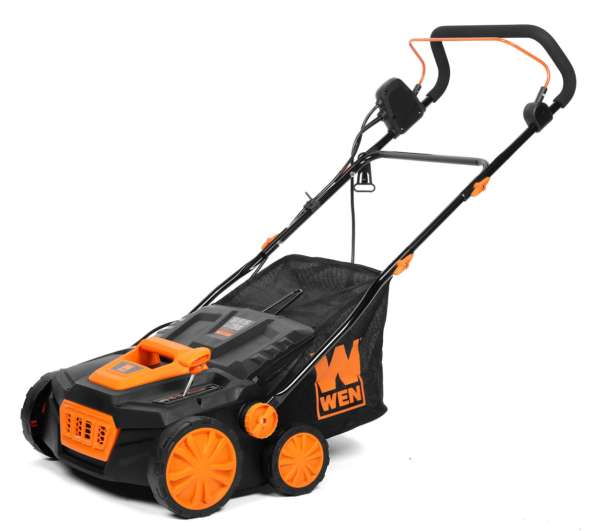 WEN DT1516 16-Inch 15-Amp 2-in-1 Electric Dethatcher and Scarifier with Collection Bag, Black