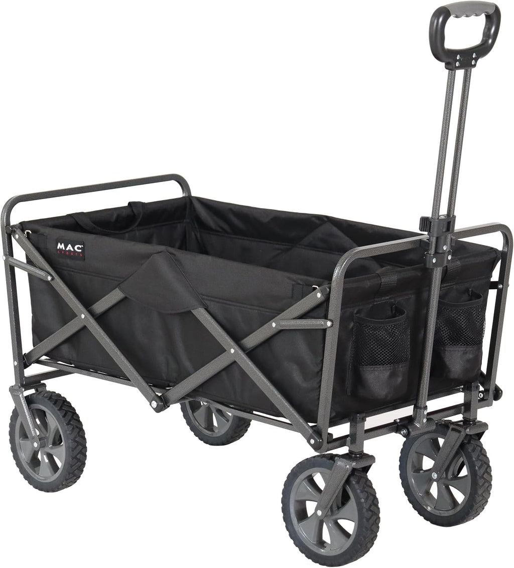 Mac Sports Collapsible Folding Outdoor Utility Wagon, Black
