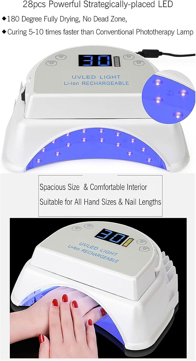 Professional Cordless LED Nail Lamp High Performance Rechargeable 64W Led UV Gel Nail Curing Light Nail Art Tool