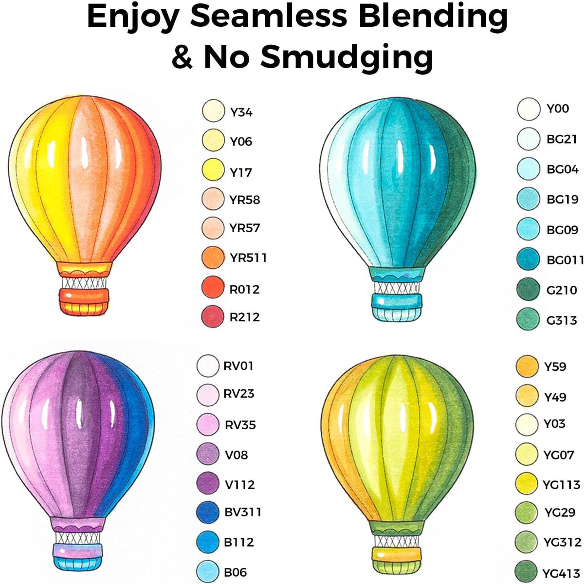 Ohuhu Alcohol Markers 104 Colors Brush& Fine for Artist Adult Cozy Coloring