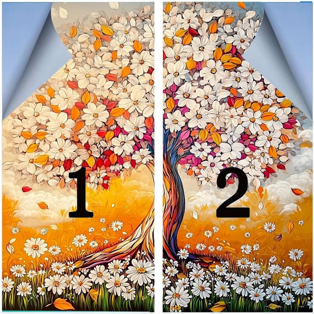 Aesthetic Tree Frosted Stained Glass Window Film 31.5Wx47.2L inch x 2pcs