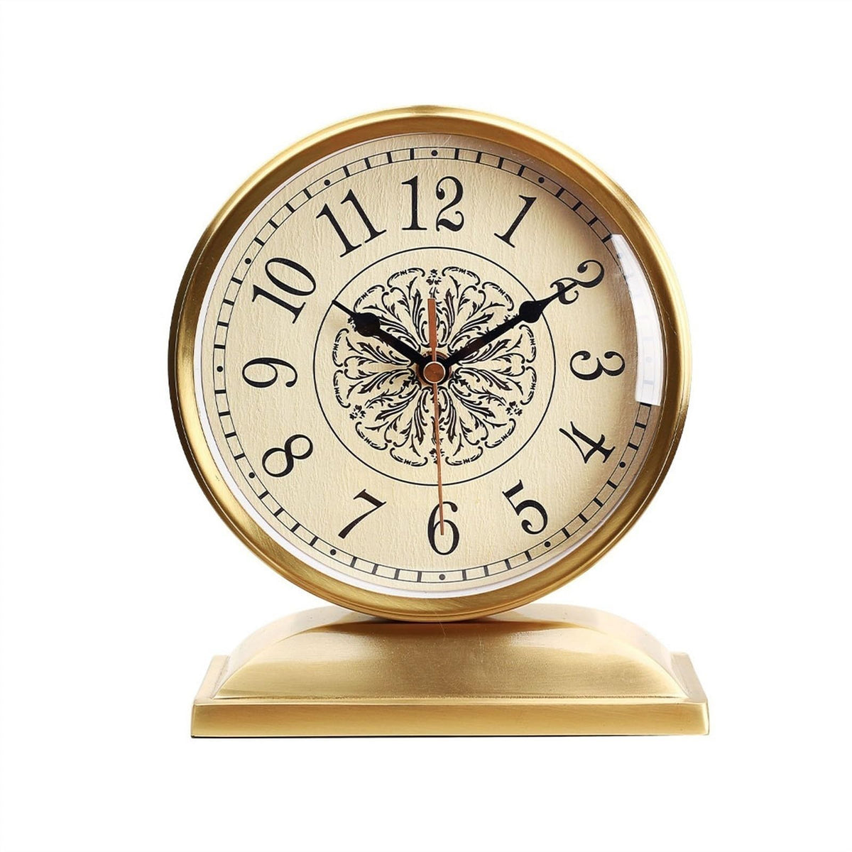 SONGCHAO Home Decor Living Room Table Clock Decoration Nordic Living Room Decoration Clock Copper Simple Desk Clock Alarm Clocks for Bedrooms(B)