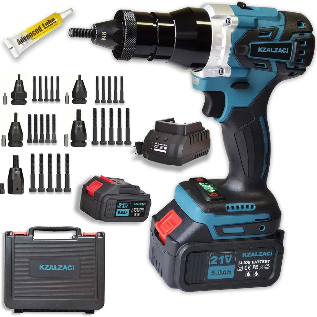 Cordless Rivet Nut Gun, Electric Rivet Nut Tool for Nuts M4-M5-M6-M8-M10