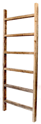 BARNWOODUSA 5 FT Decorative Ladder, Reclaimed Wood Ladder - Smoky Black