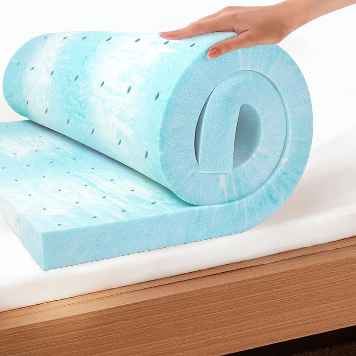 EGO 3 Inch King Mattress Topper Gel Memory Foam for Pressure Relief