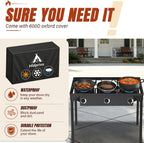 3 Burner Propane Gas Stove with Dustproof Cover