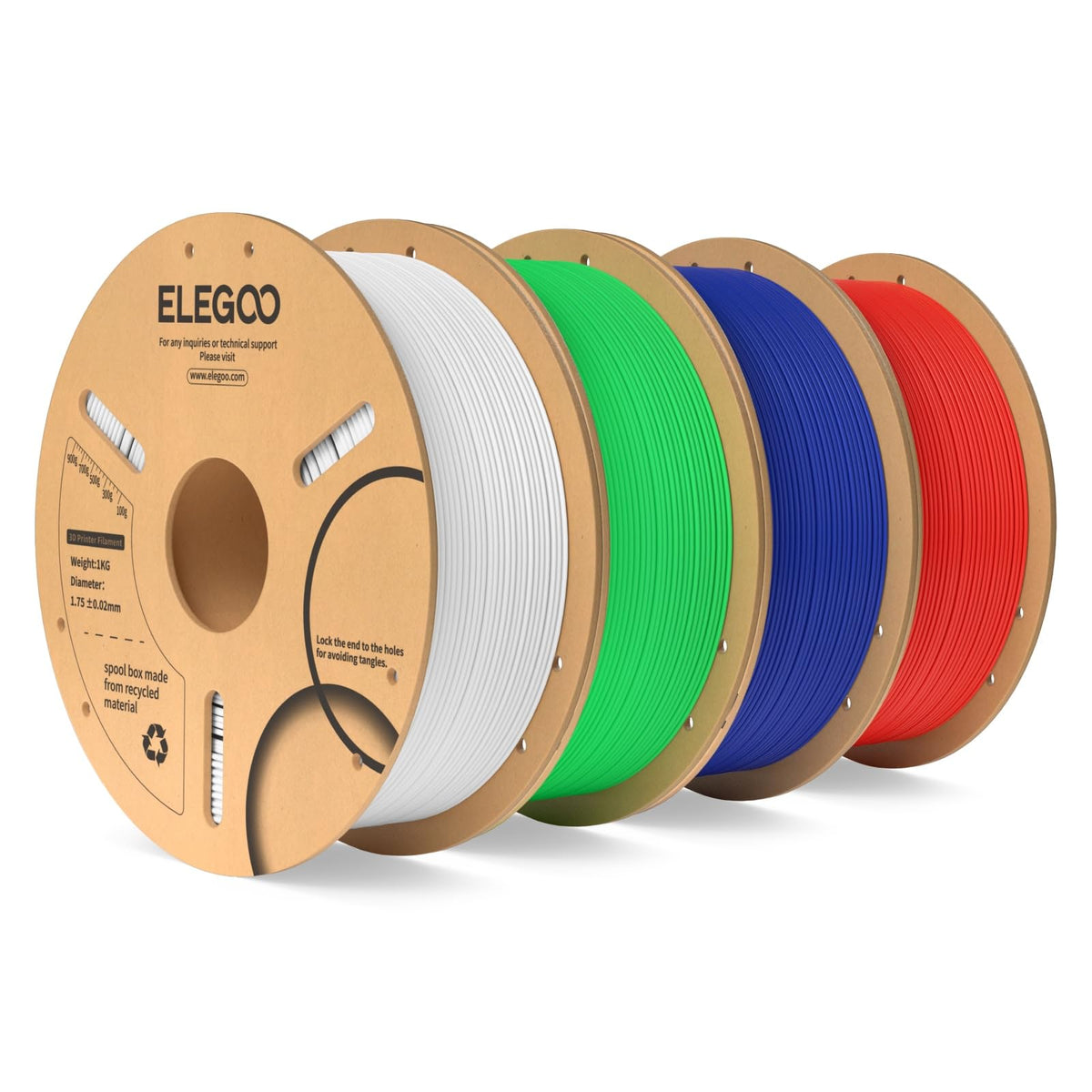 ELEGOO PLA 3D Printer Filament 1.75mm Bundle Multicolors 10KG