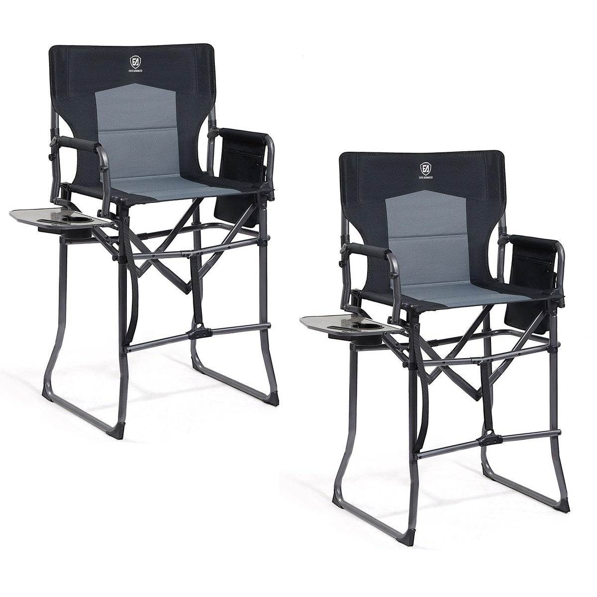 EVER ADVANCED Portable 30.7" Seat Height Tall Camping Directors Chair