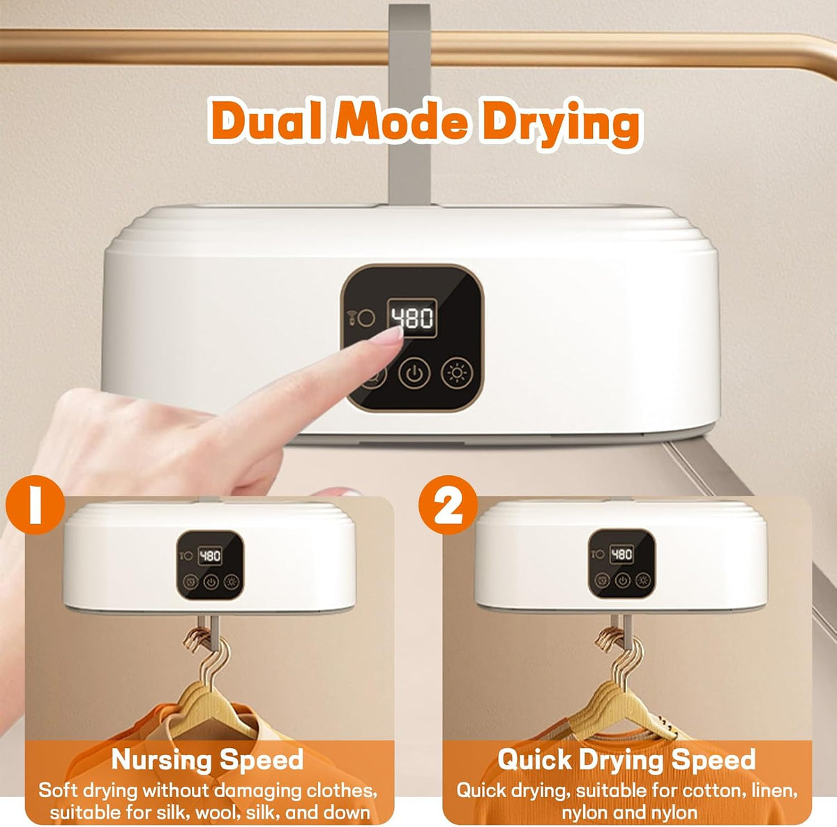 Portable Clothes Dryer, Electric Laundry Dryer with Remote Control, Foldable Mini Drying Machine With Dryer Bag for Apartment, RV, Travel, Home for Light Clothes, Underwear, Baby Clothes