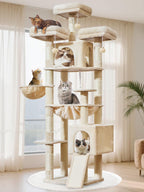 Taoqimiao Tall Cat Tree, 76In XL Cat Tower for Large Cats, 3 Padded Perches