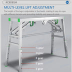 Generic Adjustable Work Platform Folding Scaffold Tower Ladder Stool - 800 lbs Load - Portable Multipurpose Work Bench - Carbon Steel Structure, 180*30