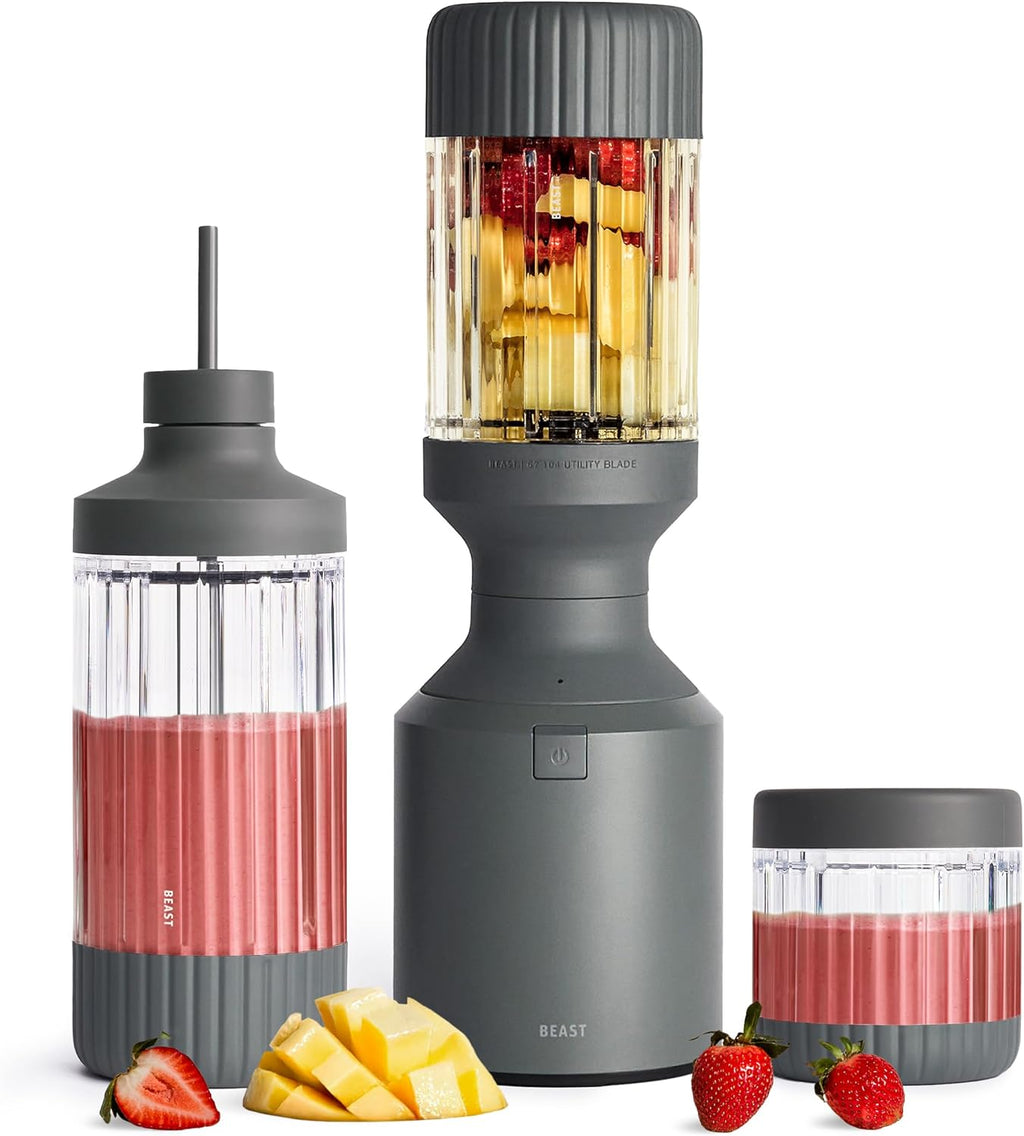 Beast Mega 1200 Plus Countertop Blender, XL Vessel, Charcoal, 1200W