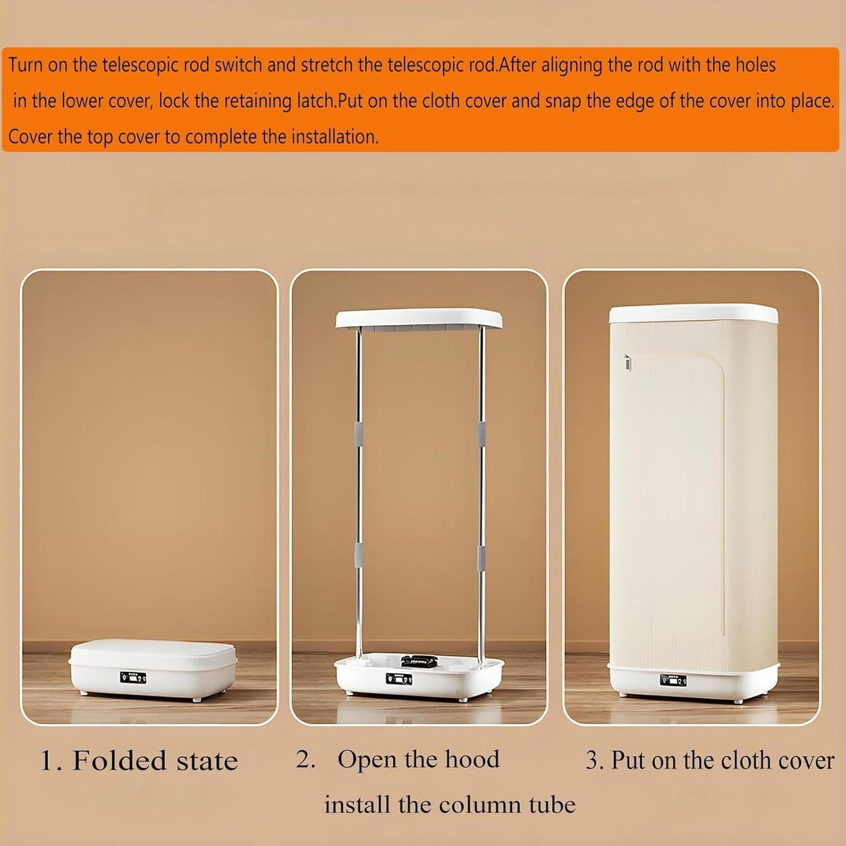 Portable Clothes Dryer for Apartment RV Travel Small Quiet Fast-Drying Machine with 240m Timer Folding Ironing Machine