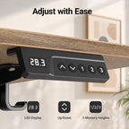 Claiks 32 x 19 Inch Rustic Brown Electric Standing Desk