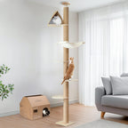 FUKUMARU Floor to Ceiling Cat Tree, 6-10 ft, 6 Level, Grey