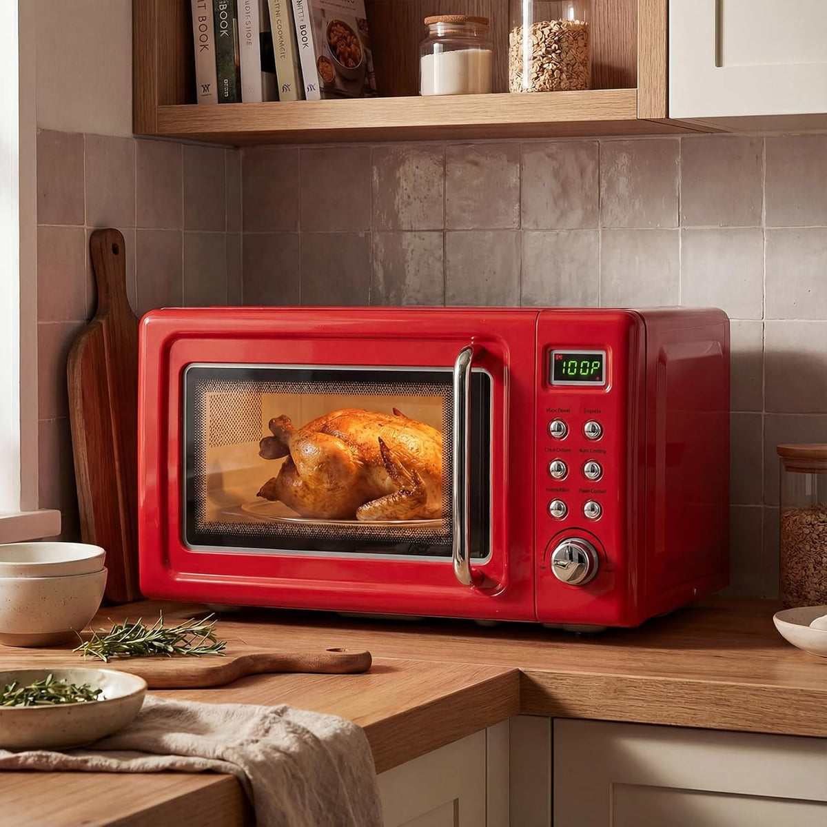 0.7Cu.ft Mini Microwave Countertop w/ 5 Micro Power, 700W