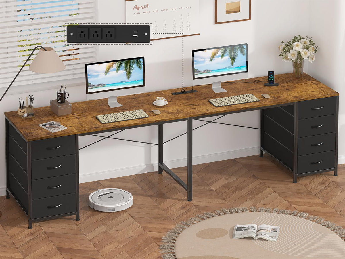 50 Inch Computer Desk with 8 Drawers for Home Office, Bedroom, Living Room