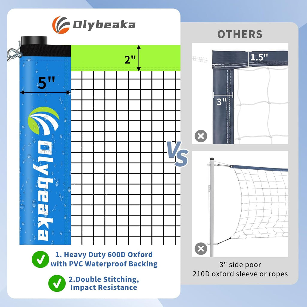 Portable Outdoor Volleyball Badminton Combo Net Set with 2 Nets
