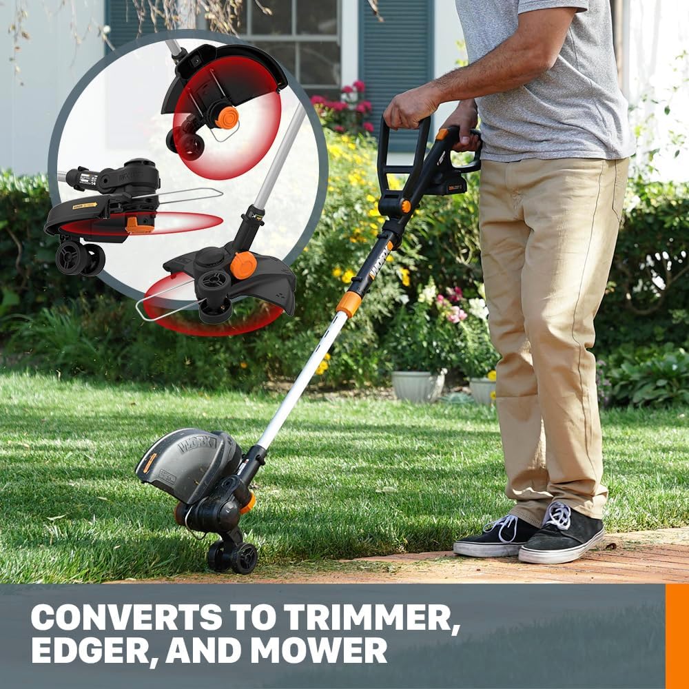 Worx 20V 12" 3-in-1 Cordless String Trimmer/Lawn Edger/Mini Mower, WG170.2