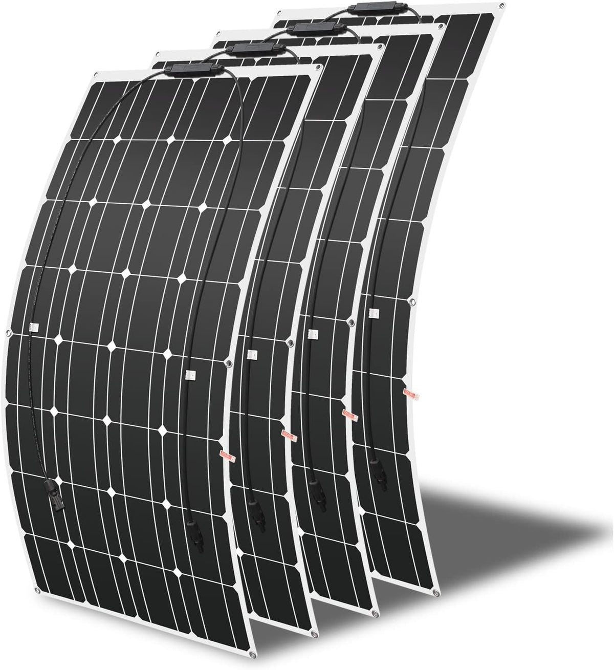 400W Solar Panel Semi Flexible (4pcs 100W) Mono Solar Module for Garden Shed, Camping, Mobile Home, Ideal for 12v Car Battery