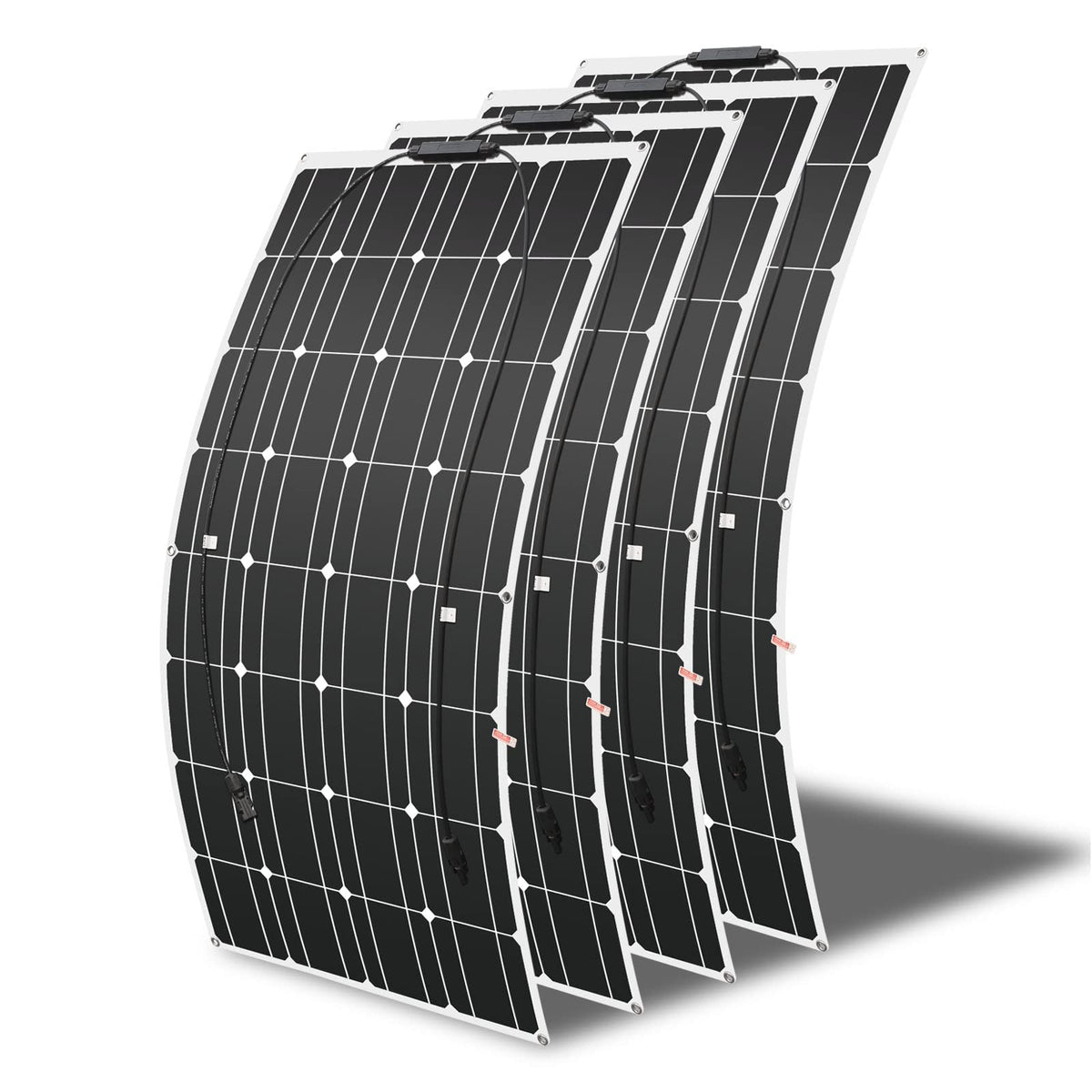 300W Flexible Solar Panel (3pcs 100w) 24V/12V Solar Panel Monocrystalline Silicon Photovoltaic Solar Charger is Suitable for RV Yacht Camping and Other Uneven Surfaces