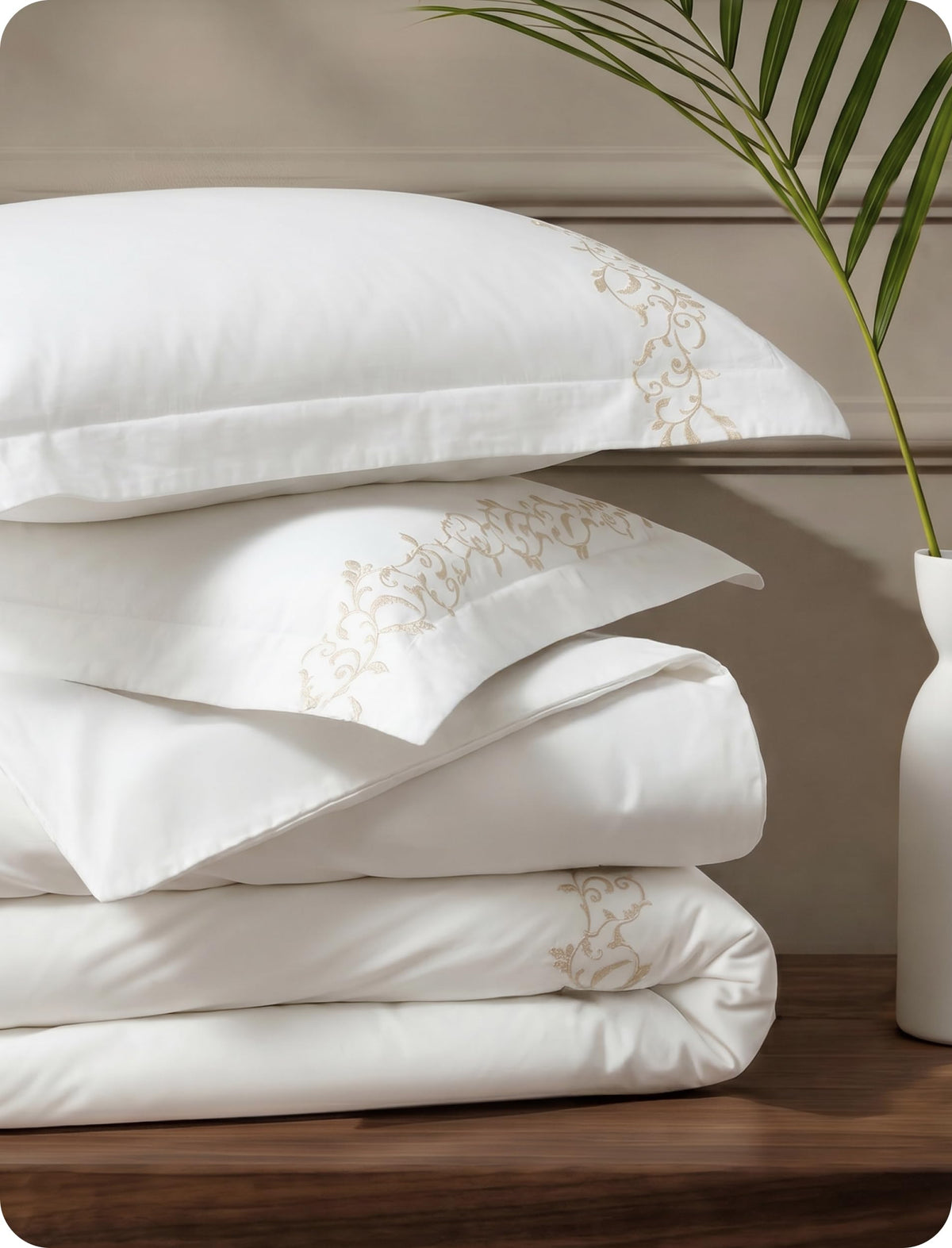 Bedsure PureWoven 100% Cotton Percale Duvet Cover King, Rope Weave, White