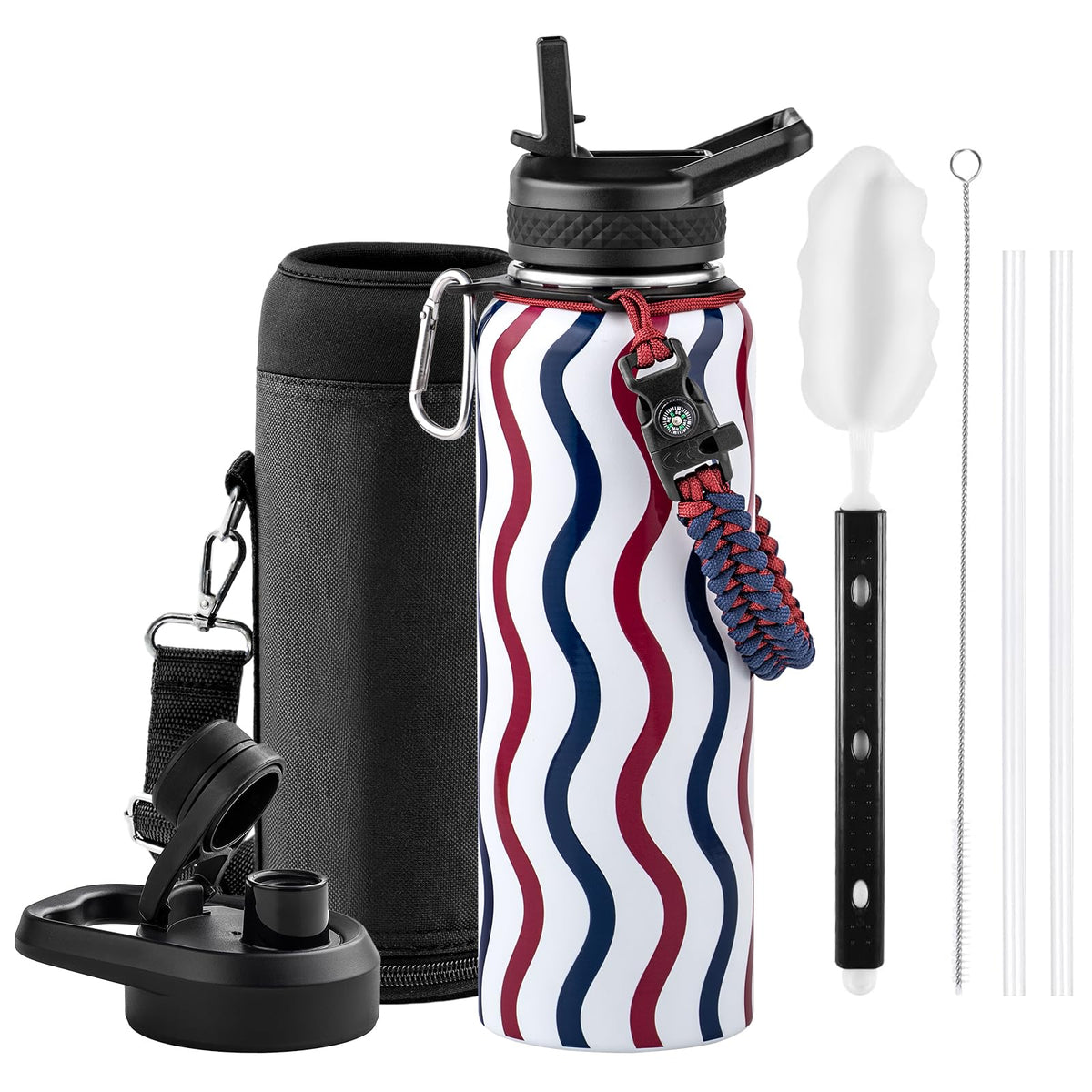 RAYMYLO Insulated Water Bottle 40 oz, Triple Wall Vacuum Stainless Steel