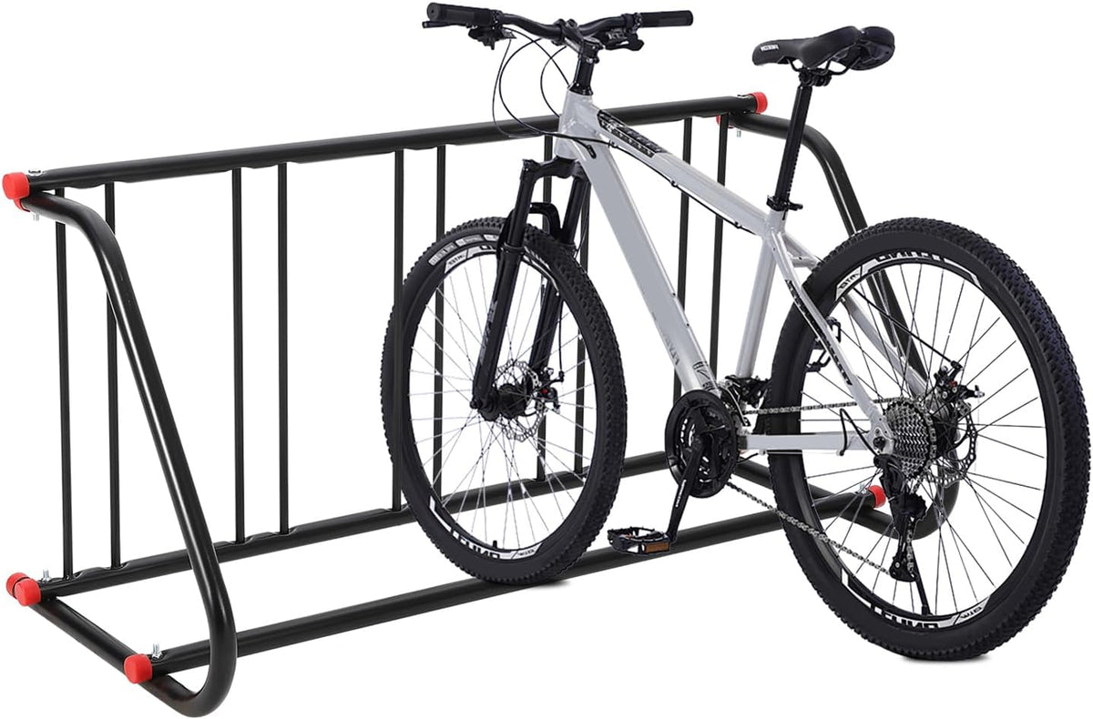 GARVEETECH Commercial Bike Rack Outdoor, 5-Bike Metal Bicycle Parking Rack Stand, Heavy Duty Bicycle Parking Racks for Retail Shopping Centers, Schools, Backyards, Bike Shops (Single Side)