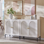 IFGET 34" Tall Modern Arched Sideboard Buffet Cabinet with Storage, Brown