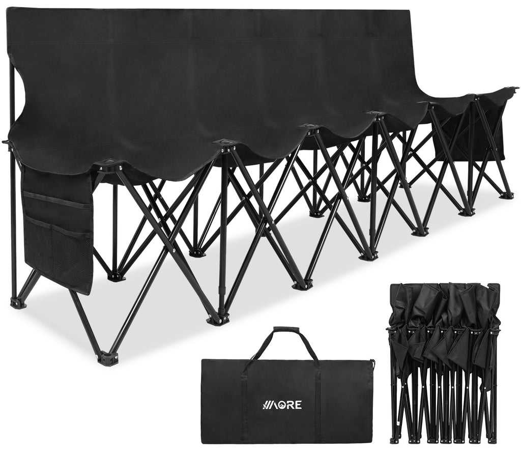 1MORE Folding Bench, Portable Foldable Sideline Bench for Team with Carry Bag