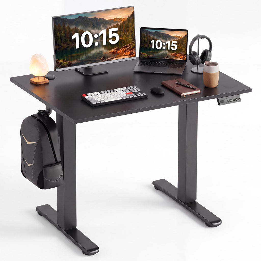 Claiks 32 x 19 Inch Rustic Brown Electric Standing Desk