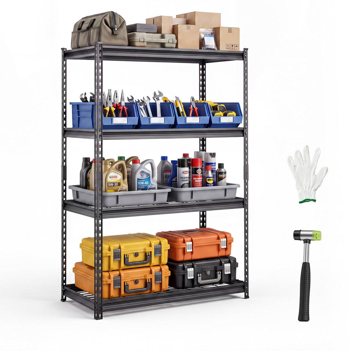VEVOR Storage Shelves, 3000 lbs, 5 Tier, 24 x 48 x 72 inch Metal Rack Set