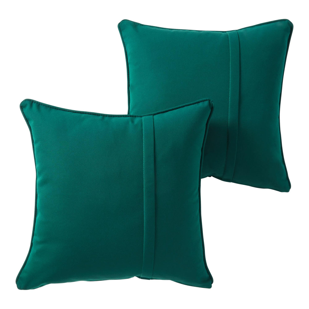 Sunbrella Outdoor Throw Pillows 20x20 Set of 2 – Corded Patio Accent Pillows with Pleated Design & Removable Zipper Covers – Weather & Fade Resistant Pillows for Patio Furniture, Cast Ash