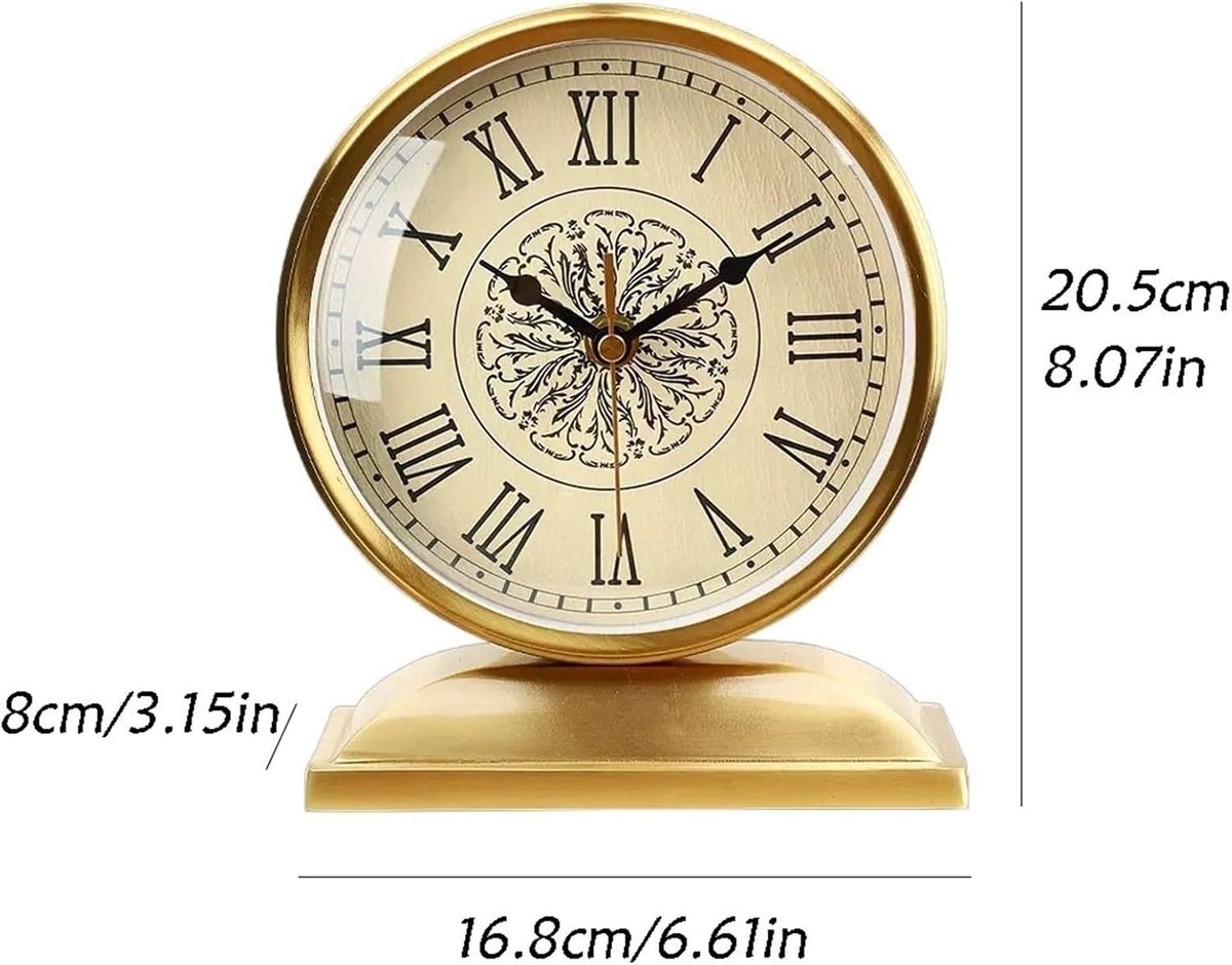 SONGCHAO Home Decor Living Room Table Clock Decoration Nordic Living Room Decoration Clock Copper Simple Desk Clock Alarm Clocks for Bedrooms(B)