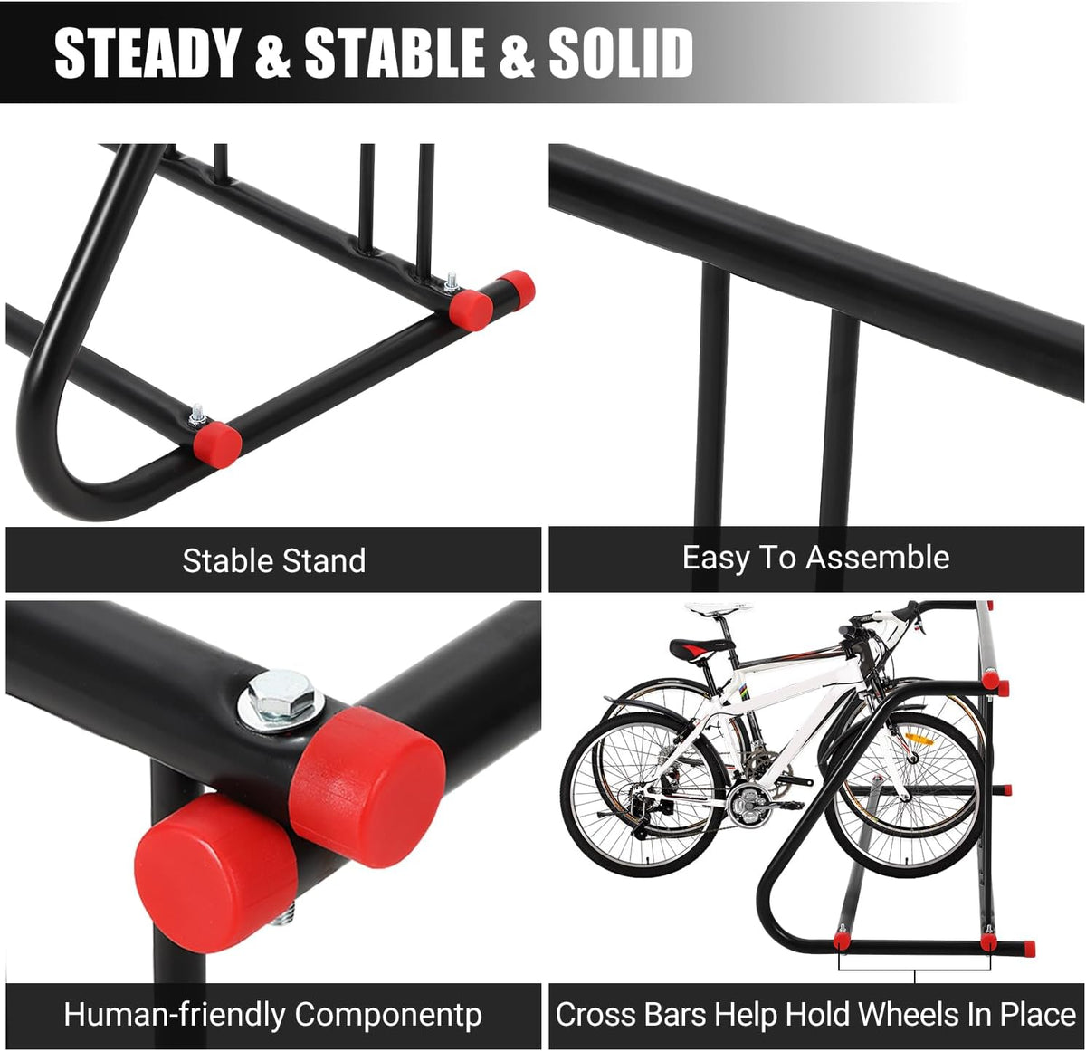 IDEALHOUSE Commercial Bike Rack,5-Bike Freestanding Floor Parking Stand,