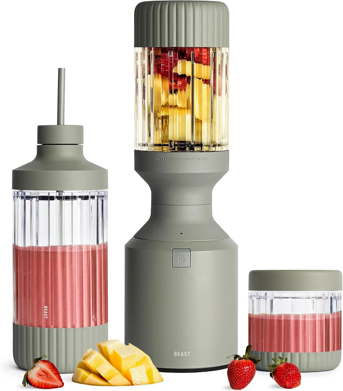 Beast Mega 1200 Plus Countertop Blender, XL Vessel, Sage, 1200W