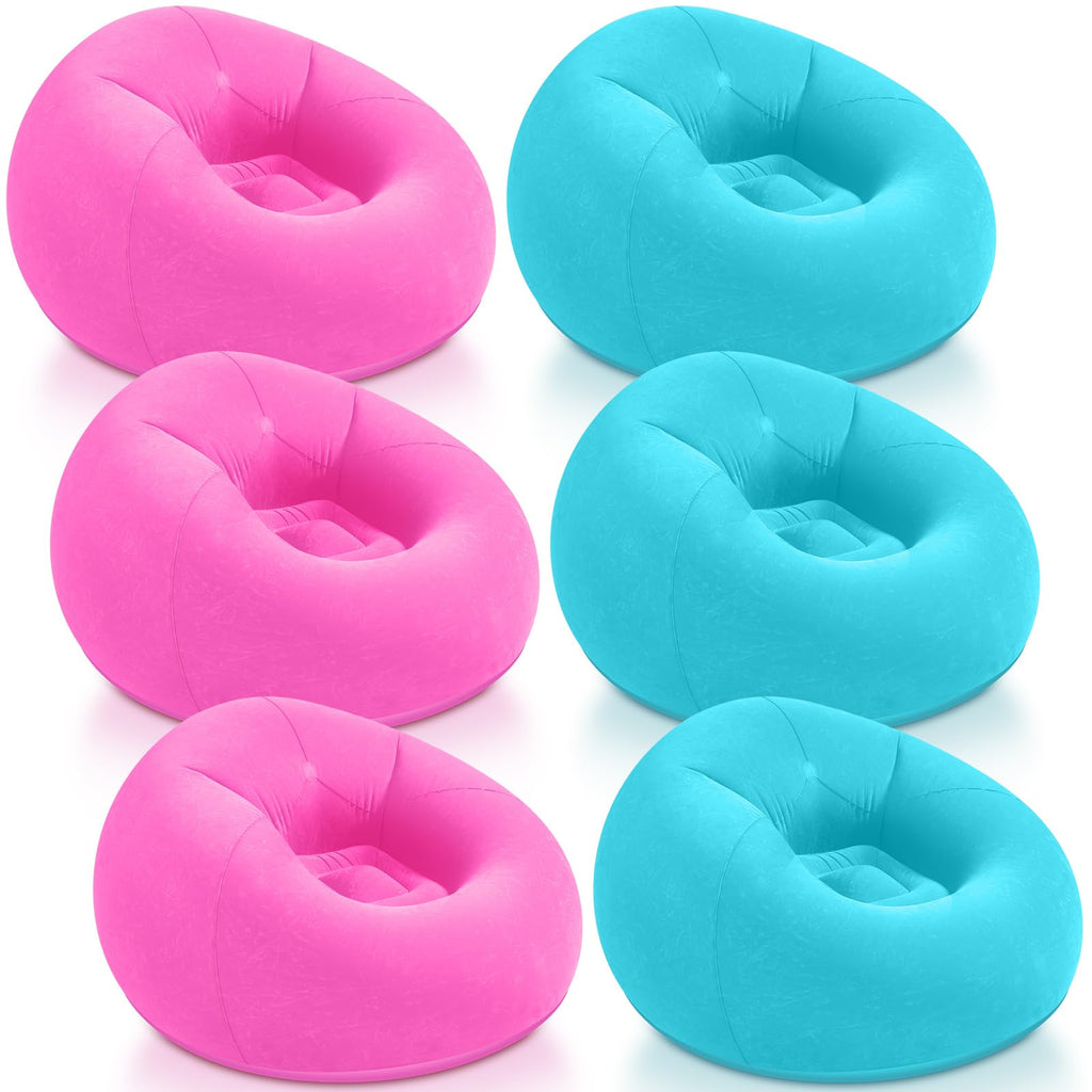 Realspring Inflatable Bean Bag Chairs,Coffee,4 Pcs