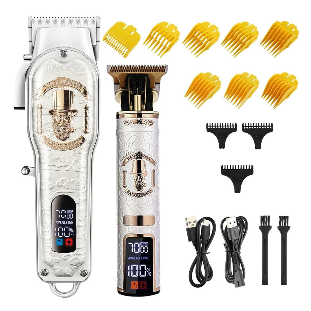 Razors Hair Clipper Electric LCD Hair Trimmer Cordless Shaver Trimmer 0mm Men Barber Hair Cutting Machine for Men Rechargeable USB(2)