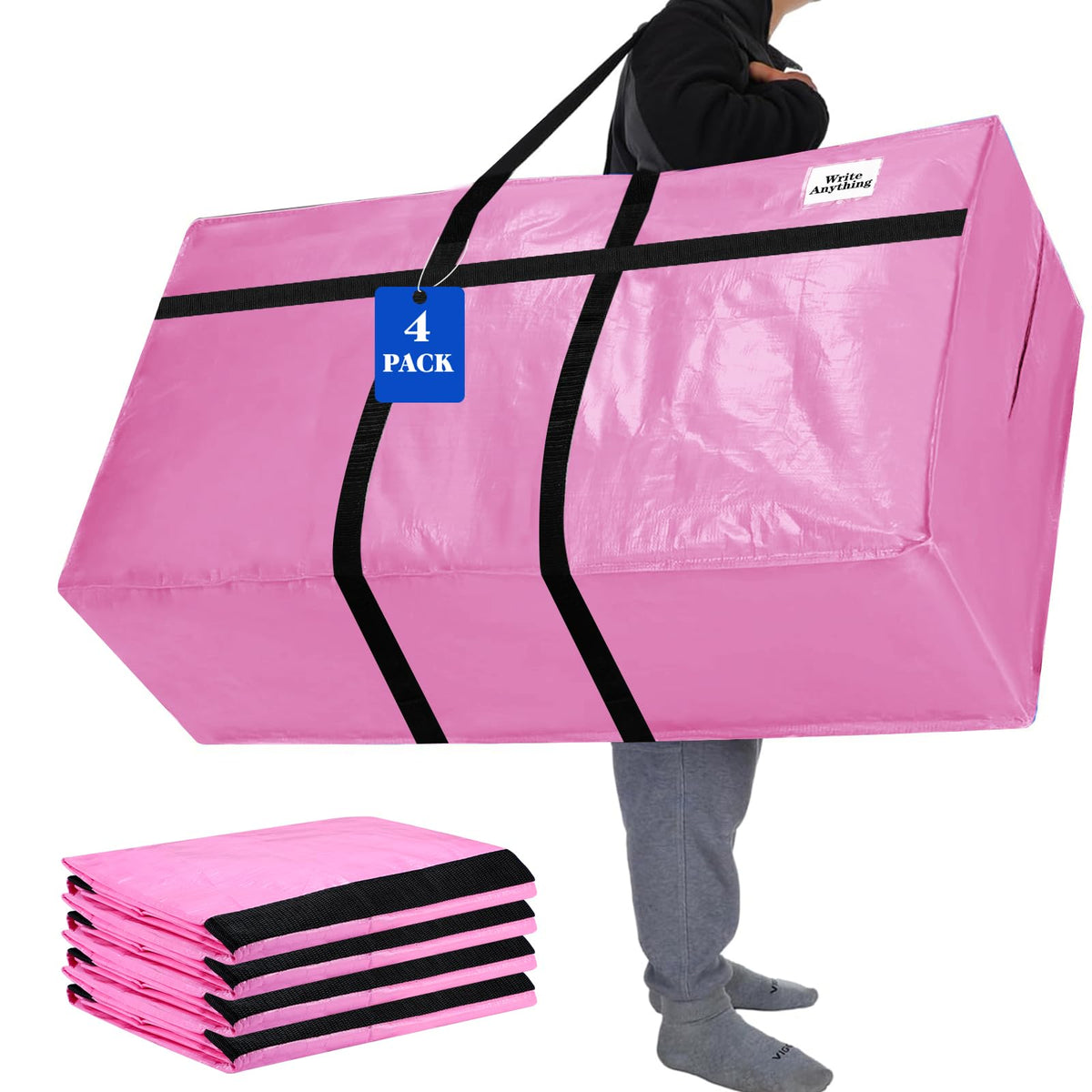 Windyun 4 Pcs 195 Gallon Extra Large Moving Bags XXL Heavy Duty Storage Bag