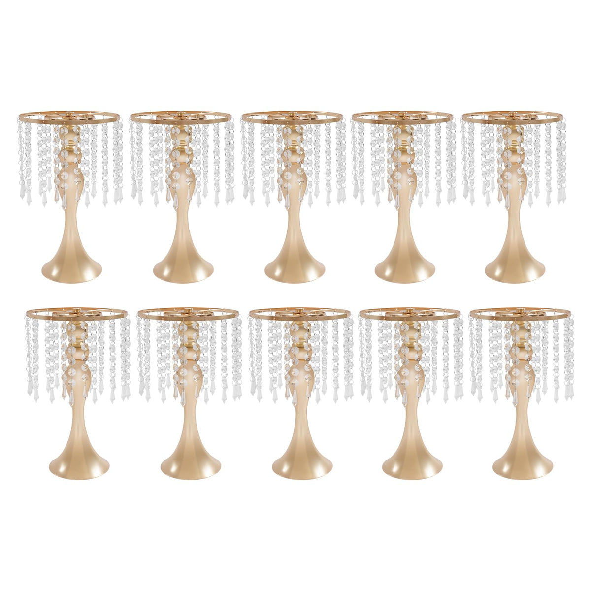Wedding Centerpieces Sliver Vases,10PCS Metal Flower Candle Holder with Sparkling Crystal Beads,Crystal Flower Vase Metal Flowers Stand for Party Tables Decorations