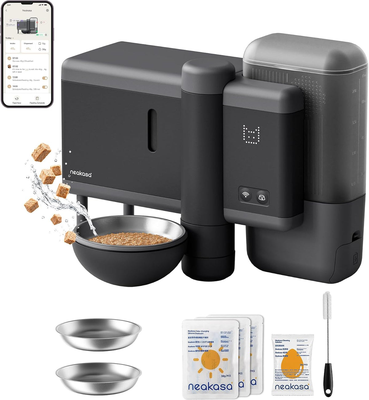 Neakasa Riko Automatic Wet Food Cat Feeder for Freeze-Dried Cat Food, Grey