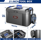 AIRAJ 3 In 1 Rolling Tool Box with Wheels, Stackable Tool Box,17 +19 +21 In