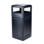 Commercial Zone-73290199 PolyTec 42 Gallon Square Waste Container with Dome Lid Color: Black