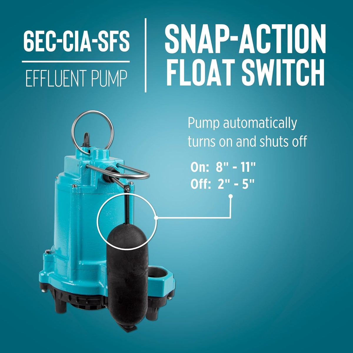 Little Giant 1/3 HP Cast Iron Submersible Sump/Effluent Pump, Blue