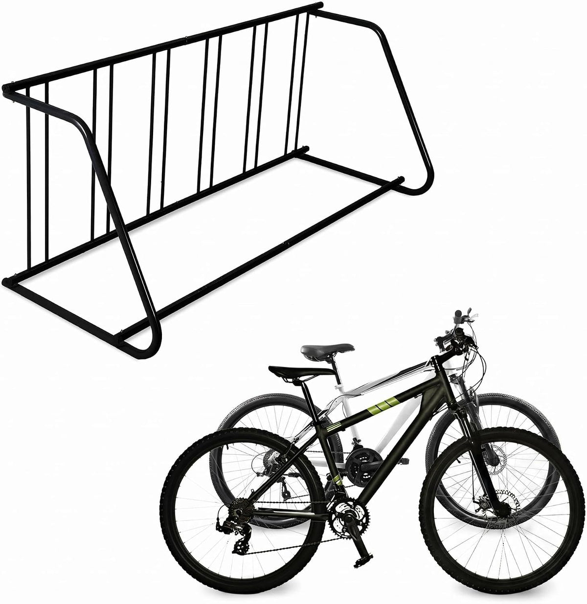 Heavy Duty 12-Bike Floor Rack – Single-Sided Freestanding Metal Stand – 147" Grid Design – for Garage, Indoor, Outdoor Cycle Parking – Easy Assembly – Bike Holder for Events