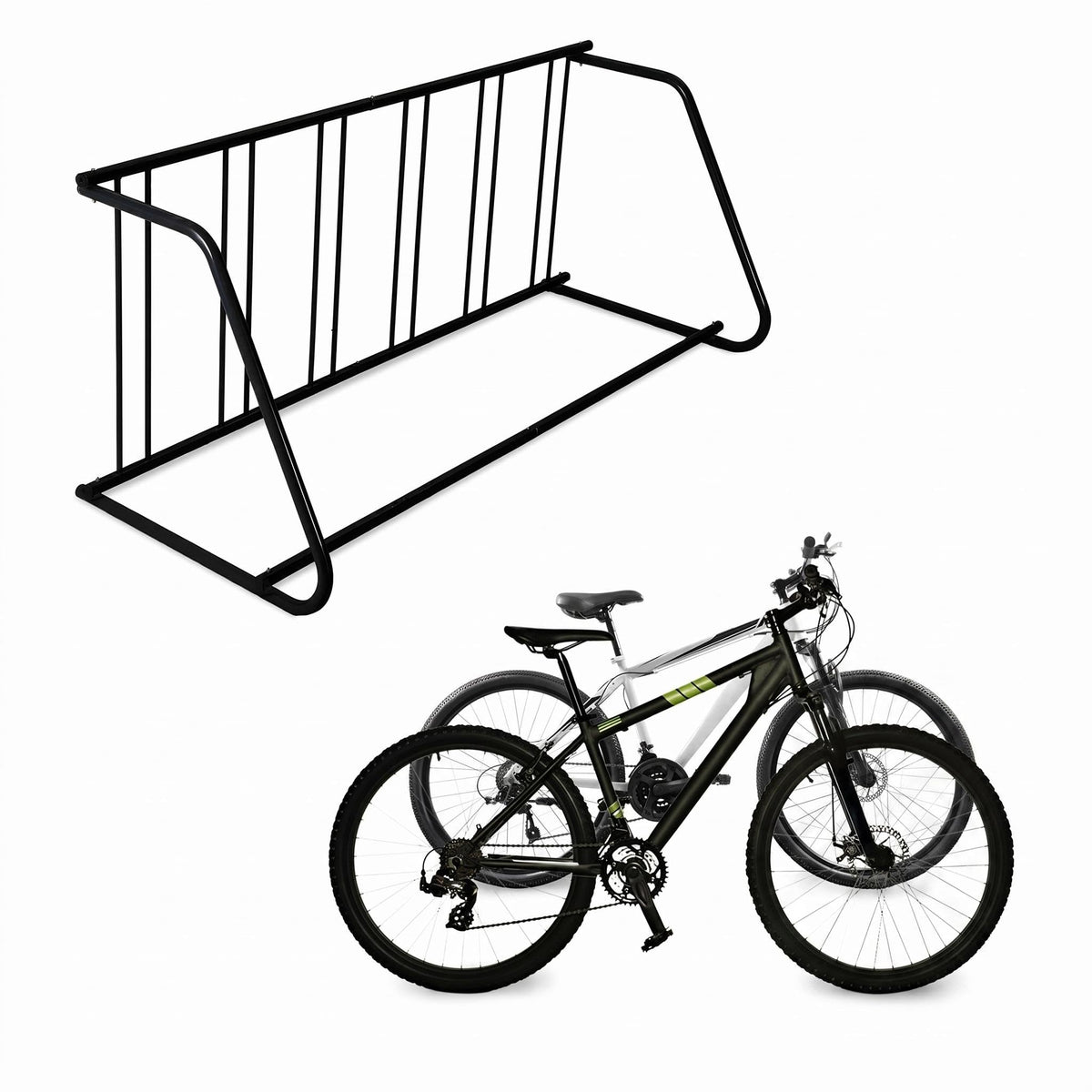 Heavy Duty 12-Bike Floor Rack – Single-Sided Freestanding Metal Stand – 147" Grid Design – for Garage, Indoor, Outdoor Cycle Parking – Easy Assembly – Bike Holder for Events