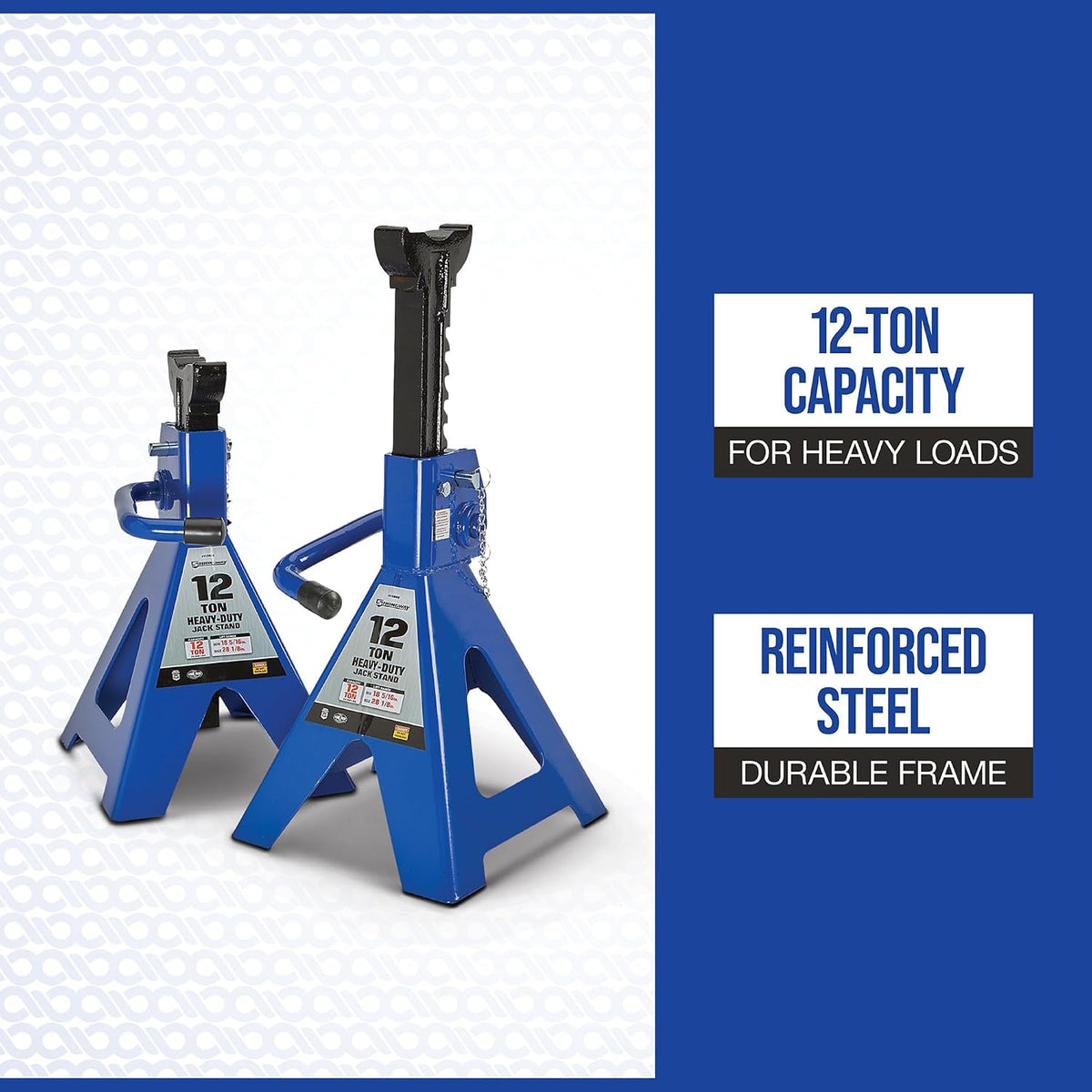 Strongway Double-Locking 12-Ton Jack Stands, 24,000-Lb., Pair