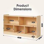 Montessori Book and Toy Shelf for Kids, 5-Section Organizer, Birch Plywood