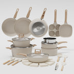 Garvee 21 Piece Non-Stick Pots and Pans Set Ceramic Cookware