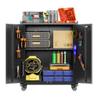 3-Drawer Rolling Tool Chest with Wheels, Pegboard and Push Handle